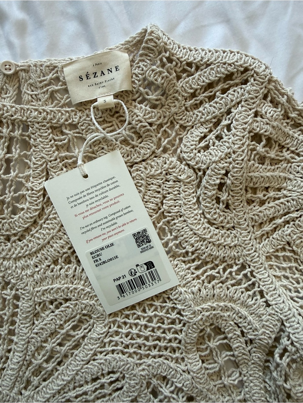 NWT Sézane Olie Blouse - Small - Picture 4 of 8